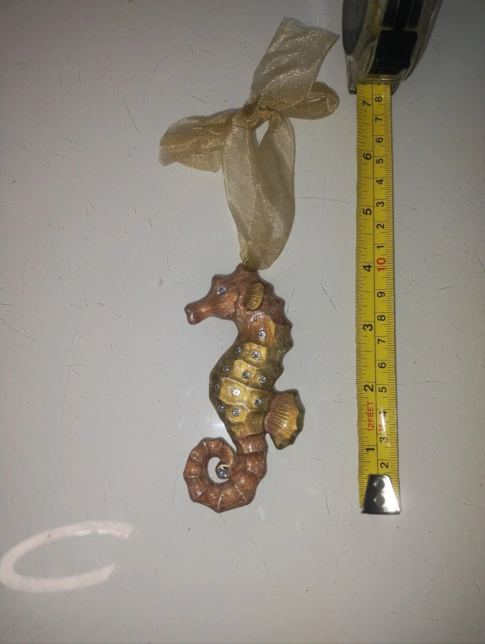 Metal Alloy Enamel Seahorse Ornament